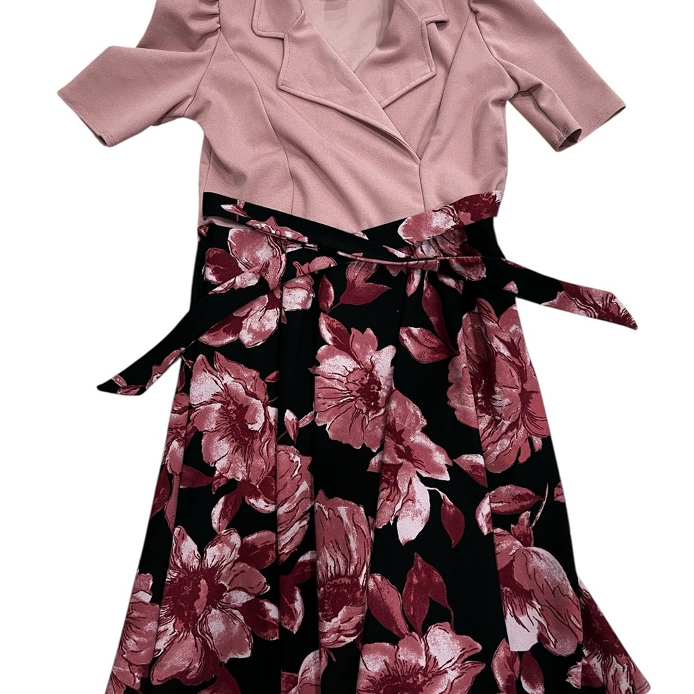Pink and Black Floral Dress Girls size 10